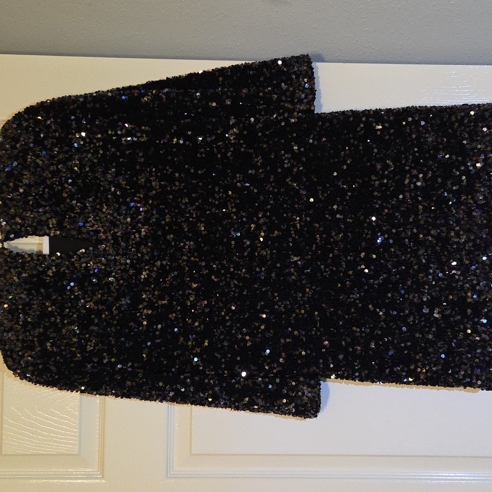 Black Sequin Mini Dress